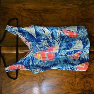Lilly Pulitzer 100% Cotton Sailboat Tank Top Size XS